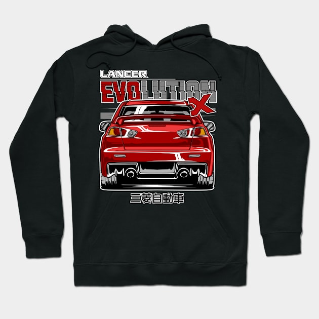 Red Lancer Evolution X Hoodie by idrdesign